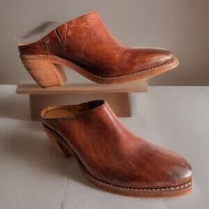 Frye Womens Rosalia Mule Shoes Boots 8.5B Style 3471573-car Caramel Leather